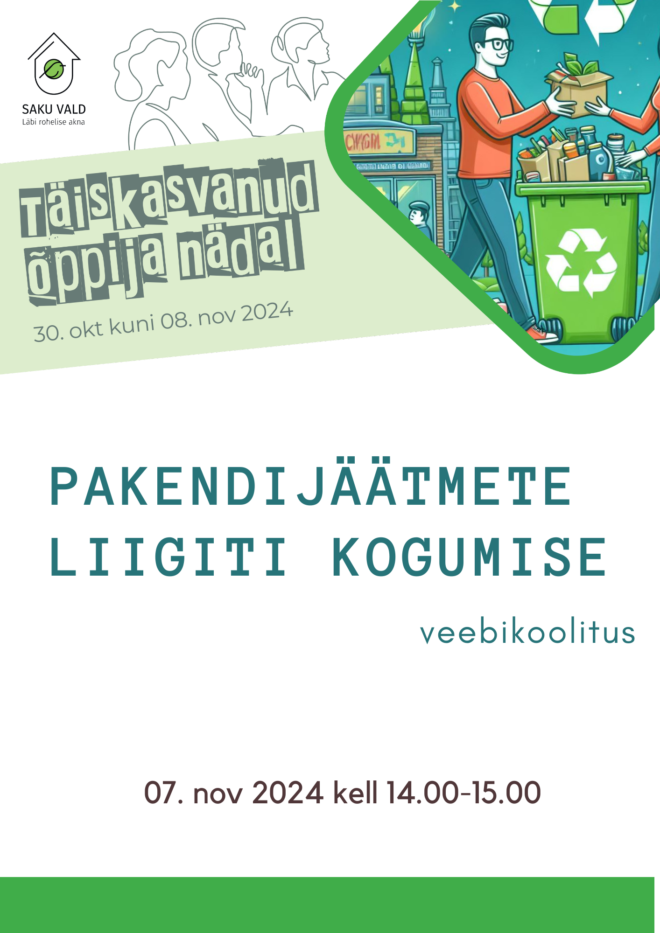 Pakendijäätmete liigiti kogumise veebikoolitus